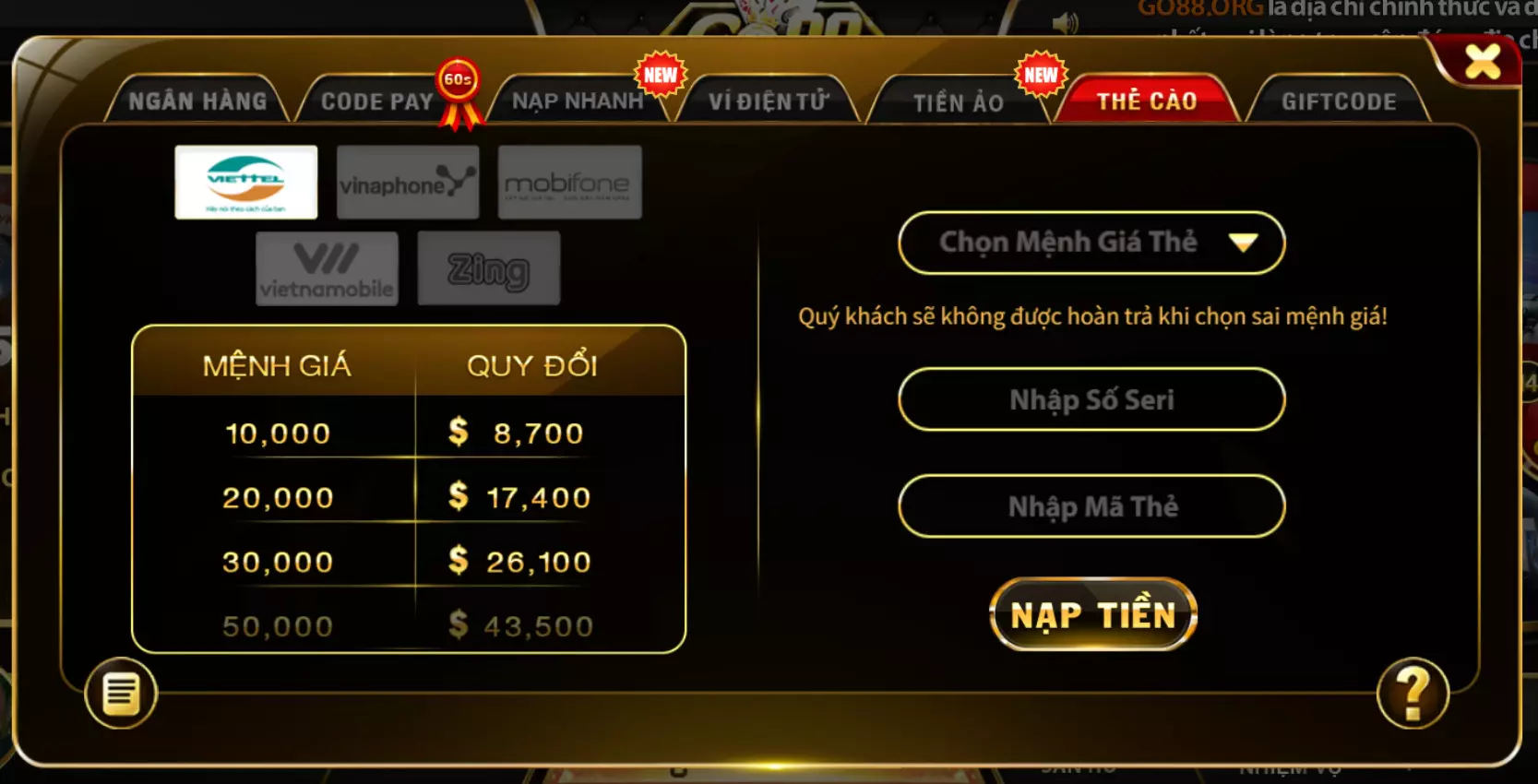 game nổ hũ có tại thiên đường giải trí Go88 android